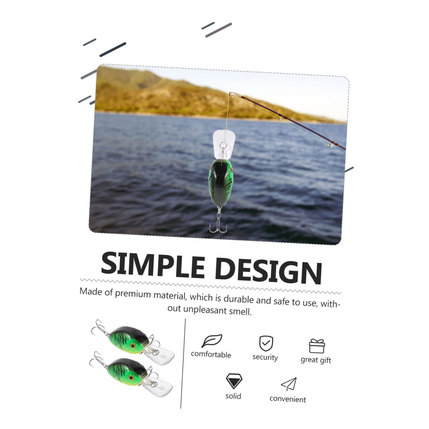 KOMBIUDA Faux appâts de pêche simulés pièges à ménés pour Poissons-appâts leurres de marigane équipement de pêche swimbait Faux appâts en Plastique leurre de pêche Portable Abdos