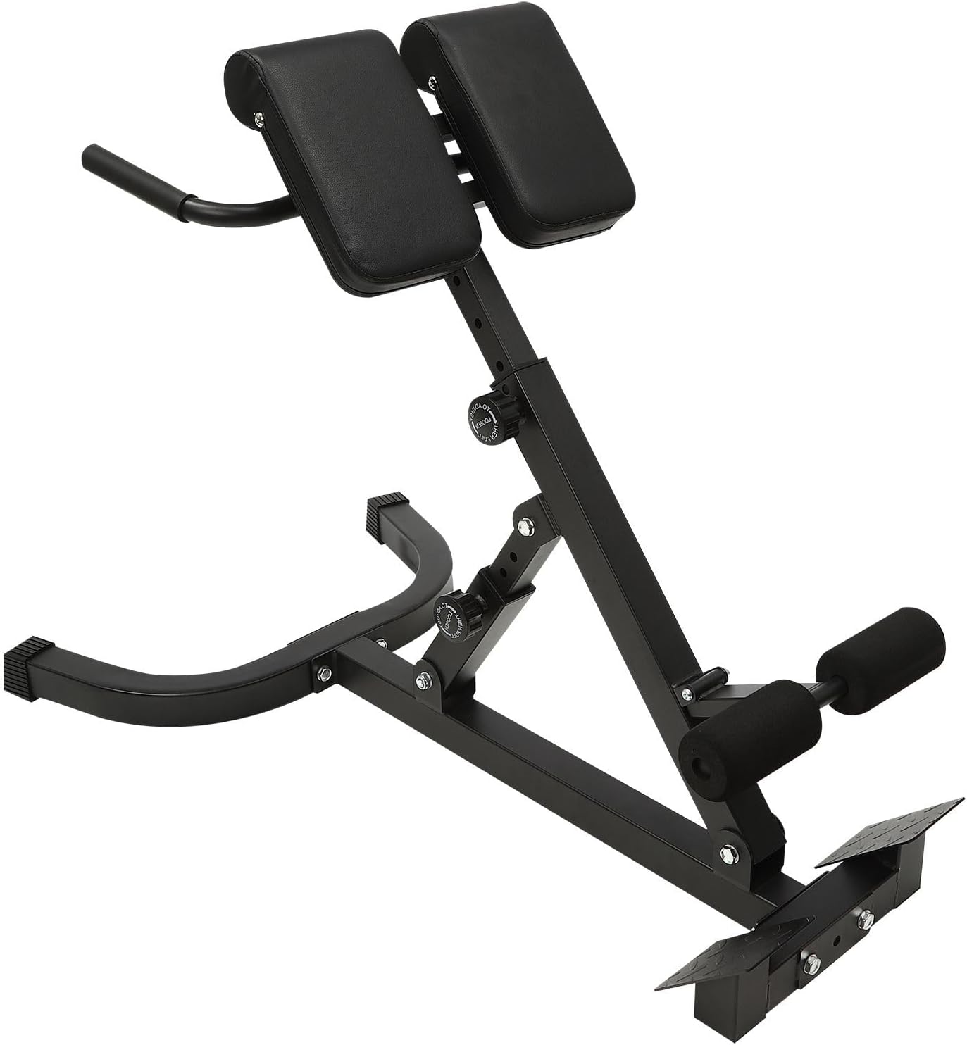 Foldable Roman Chair Back Extension Machine Adjustable Hyperextension Bench 330 lbs Capacity Multi-Functional Ab & Back Workout Equipment, Adjustable Abdominal Pad for Home Gym