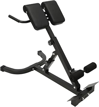Foldable Roman Chair Back Extension Machine Adjustable Hyperextension Bench 330 lbs Capacity Multi-Functional Ab & Back Workout Equipment, Adjustable Abdominal Pad for Home Gym