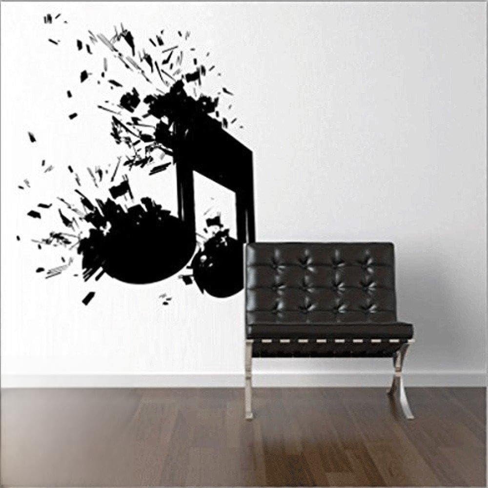 Lollomoto Nota Musicale Dj Music Wall Stickers Adesivo Murale Arredamento da Muro Interior Design - Bianco Opaco