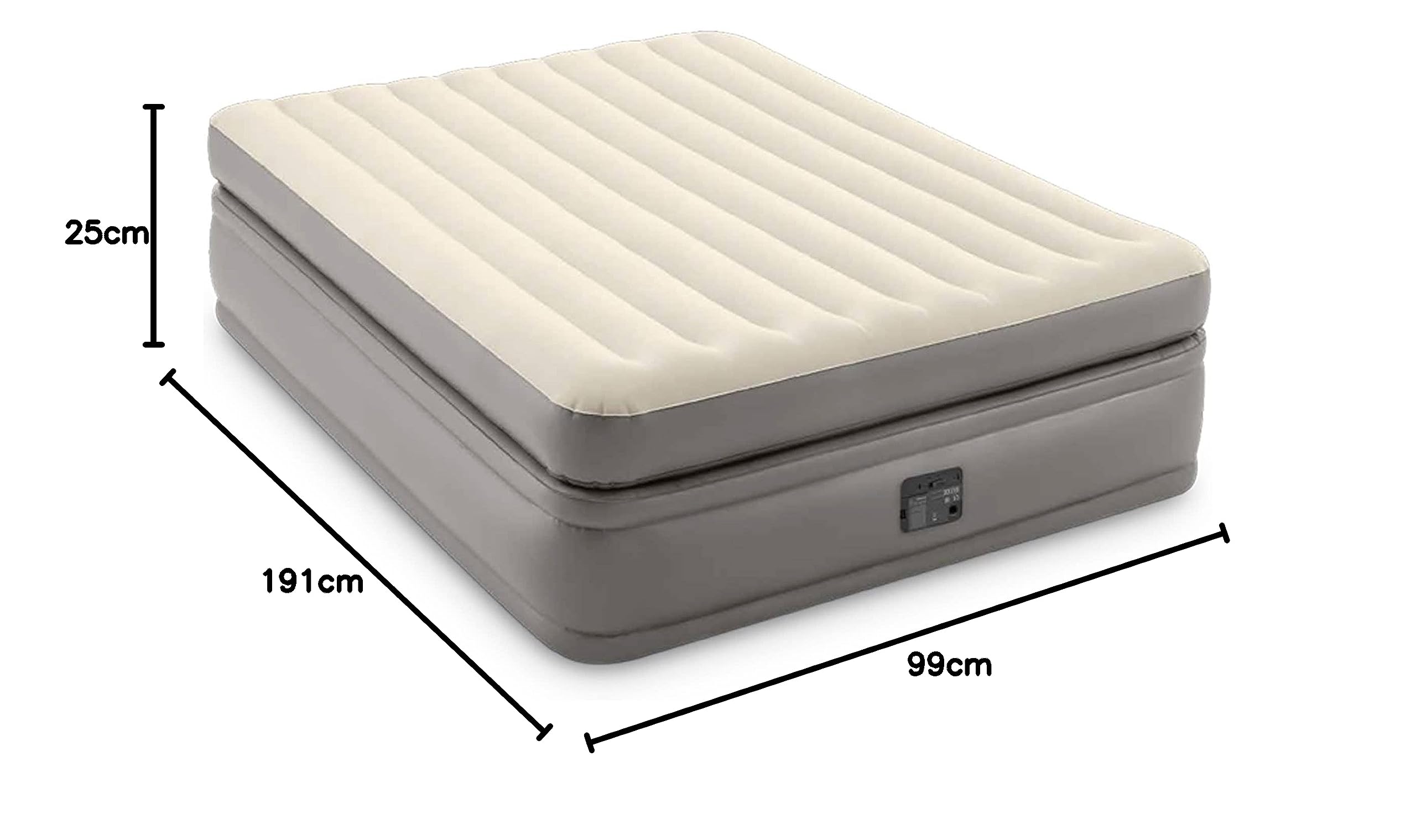 Intex - 64162NP - Lit Gonflable Prime Comfort Elevated - Électrique 1 Pers, Beige