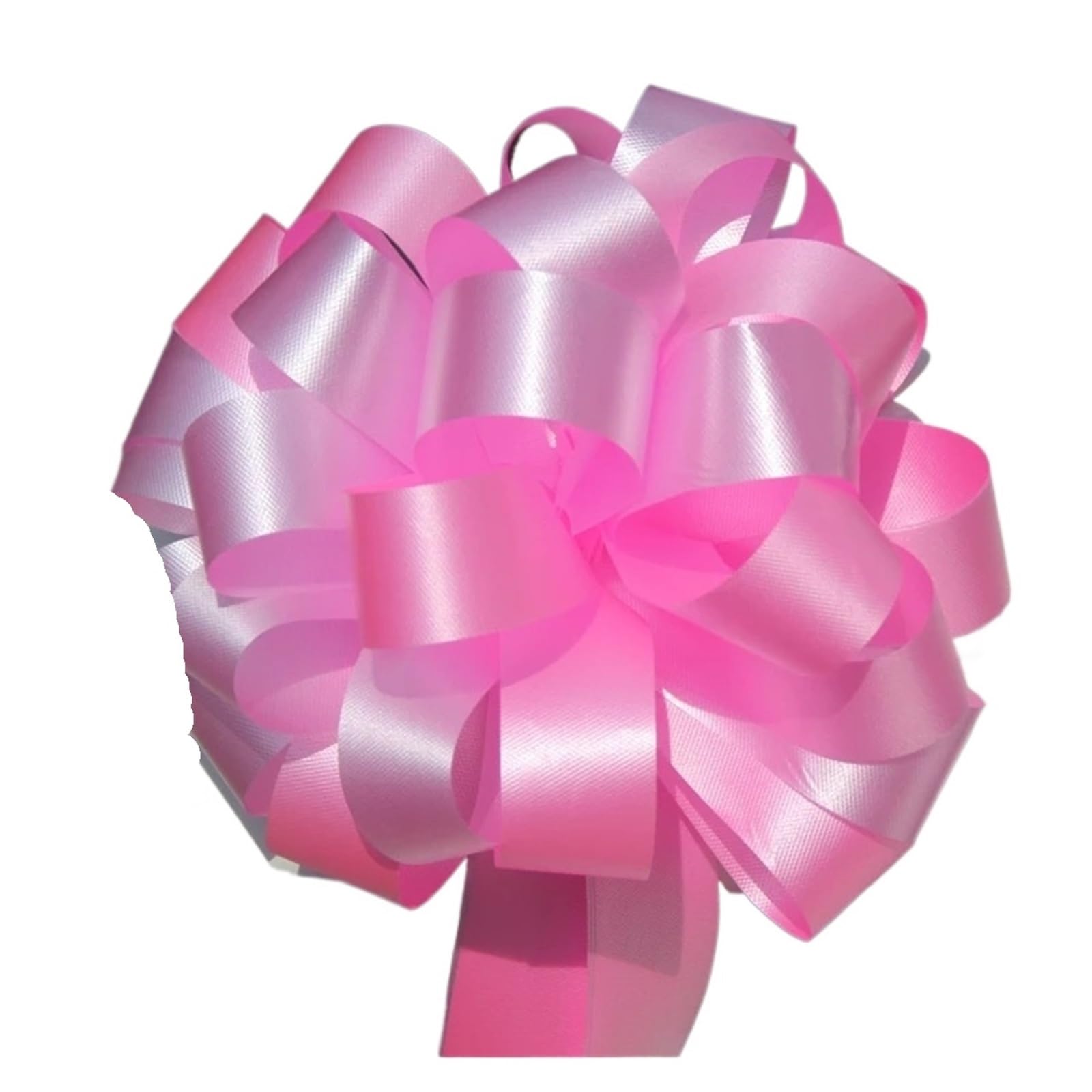 3 uds Dos Tonos 3x110cm Lazo Grande Flores de Cinta for Fiesta Boda Silla Lazos decoración del Coche para decoración(Pink)