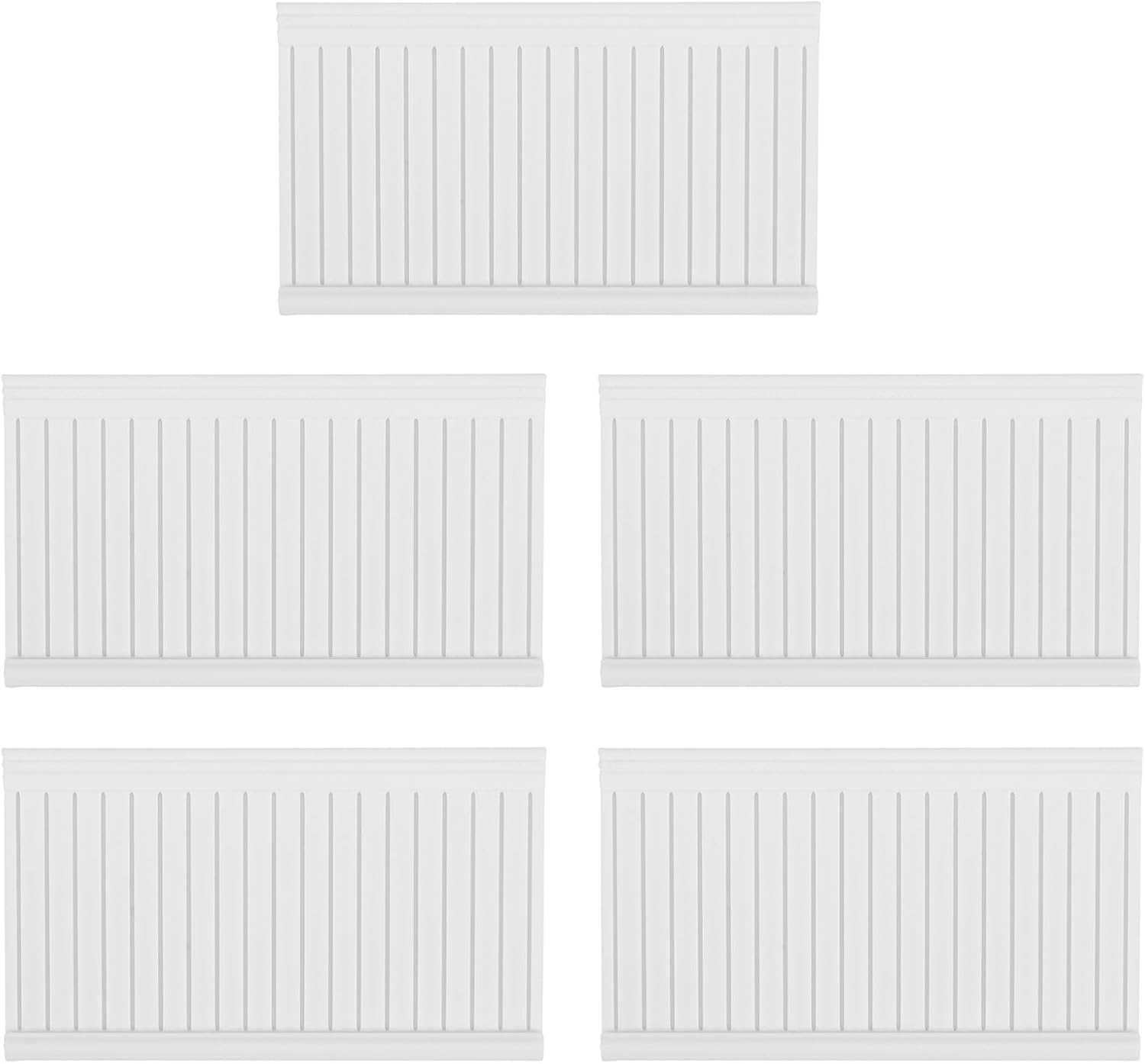 Garneck 5Pcs Dollhouse Wainscoting Panels: 1:12 Scale Miniature Wall Trim Self Adhesive White Wallpaper Molding for Doll House Interior Decor DIY Room Scene Siding Accessories