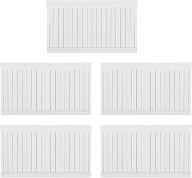Garneck 5Pcs Dollhouse Wainscoting Panels 112 Scale Miniature Wall Trim Self Adhesive White Wallpaper Molding for Doll House Interior Decor DIY Room Scene Siding Accessories