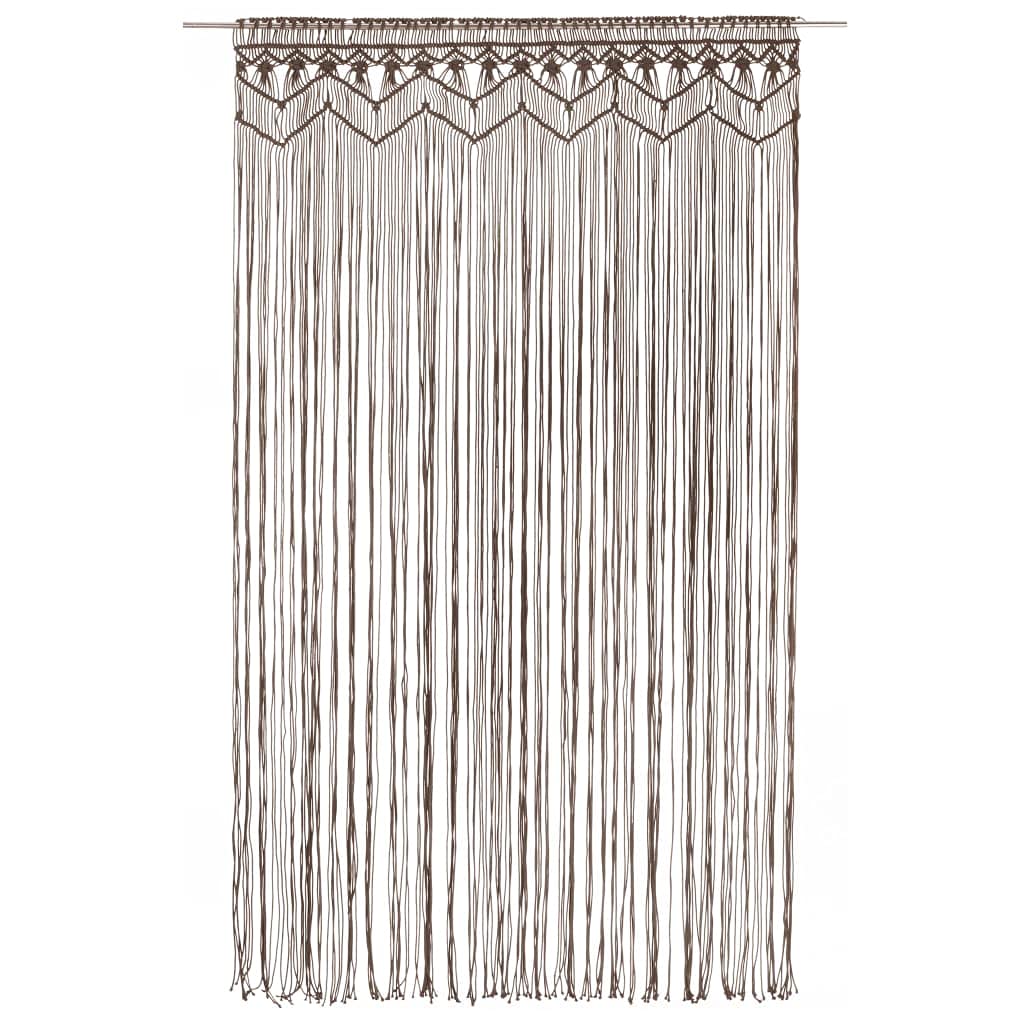 Tomostar Rideau Macramé, Tapisserie Murale Rideau de Porte Taupe 140x240 cm Coton