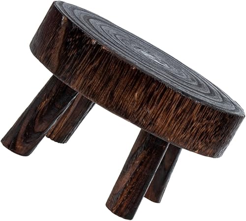 OSALADI Taburete redondo pequeño para macetas para plantas de interior, soporte para plantas suculentas, soporte para bonsái, soporte para
