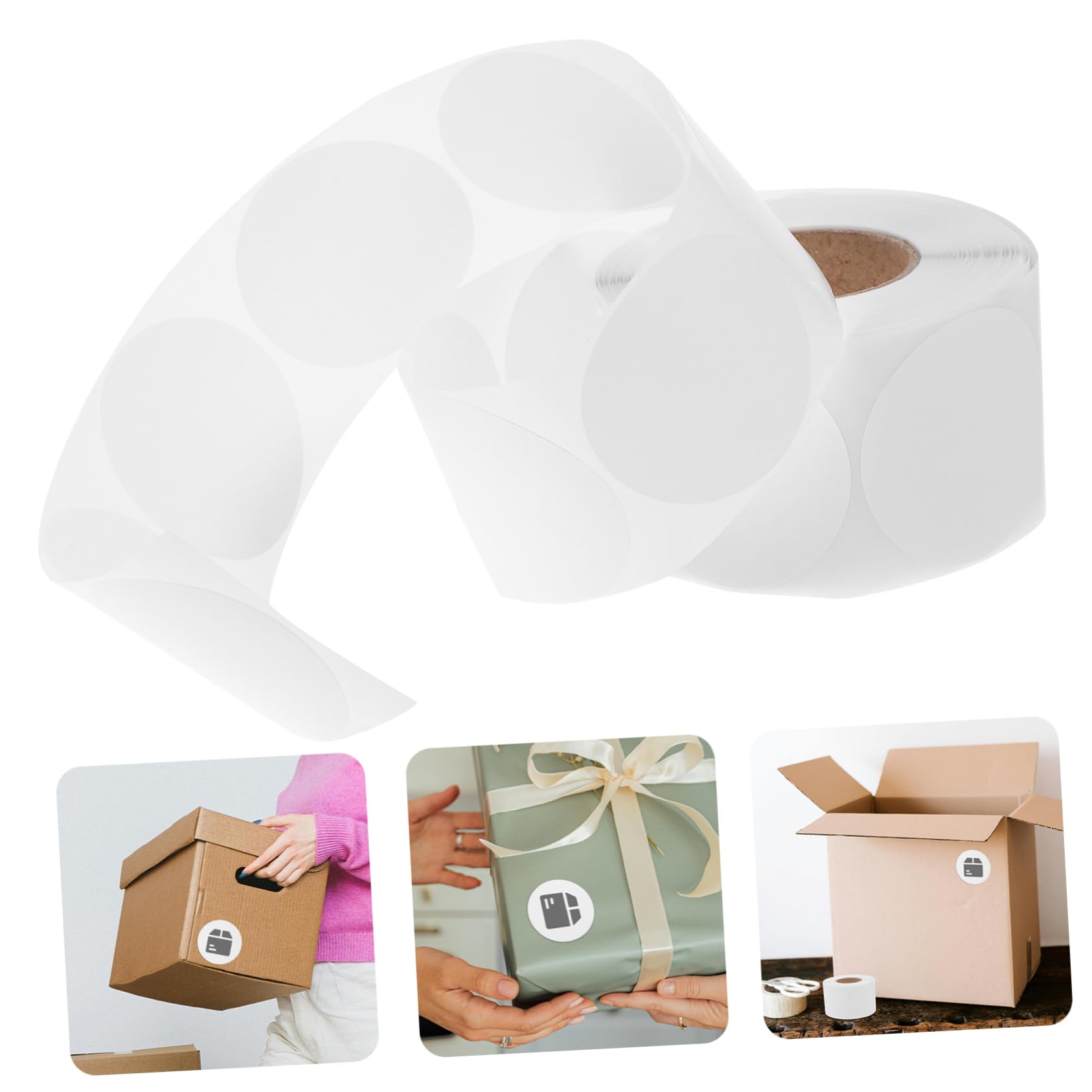 4 Rollos De Etiquetas Adhesivas Térmicas Redondas Autoadhesivas Para Direcciones Resistentes Y Resistentes A La Lluvia Para Envíos.