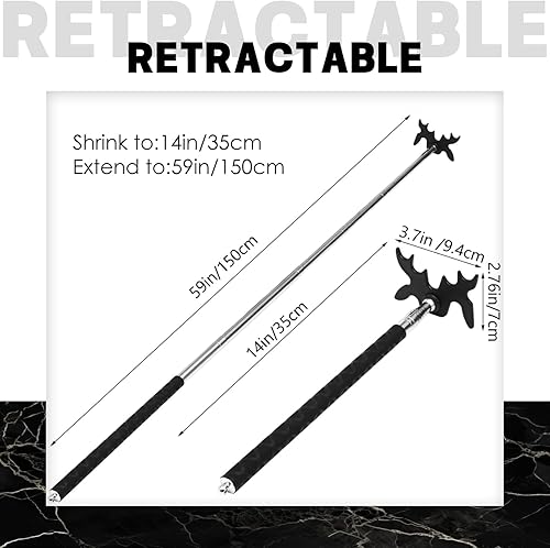 Miniatura 3 de Palo de puente retráctil para taco de billar con cabeza de plástico, 7 posiciones de disparo, accesorio para taco de billar para billar, se extiende