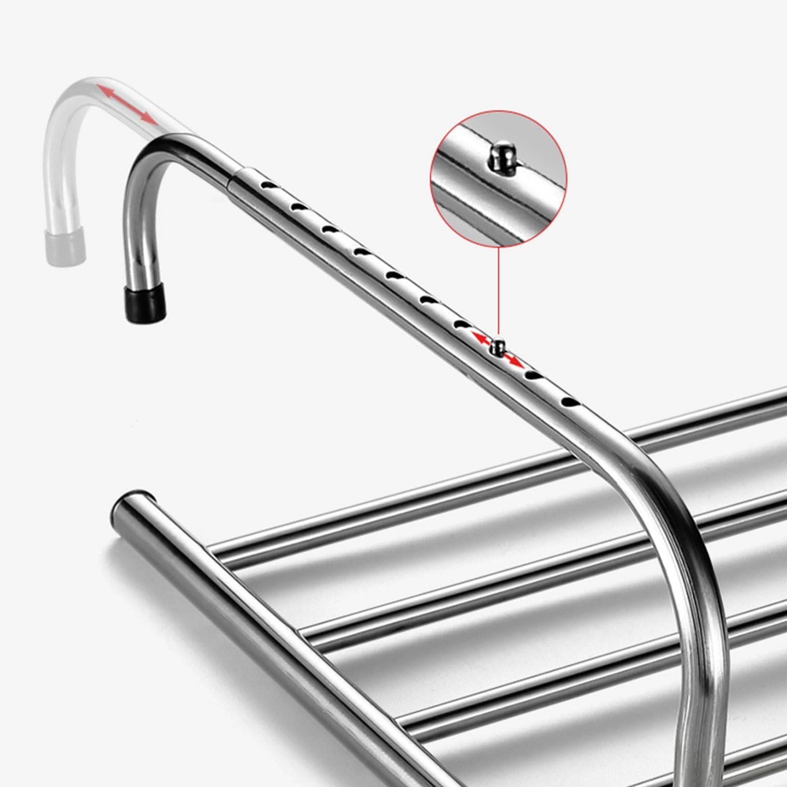 Tendedero de ropa para balcón, perchas, tendedero de ropa, radiador de bar, tendedero con longitud ajustable y diseño telescópico, estante colgante para balcón, dormitorio, terraza
