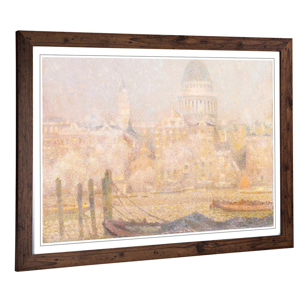 Big Box Art Framed Print of Henri Le Sidaner St Pauls Cathedral Design | Wall Art Picture | Home Decor for Kitchen, Living Room, Bedroom, Hallway, Walnut, A2 / 24.5x18 Inch / 62x45cm