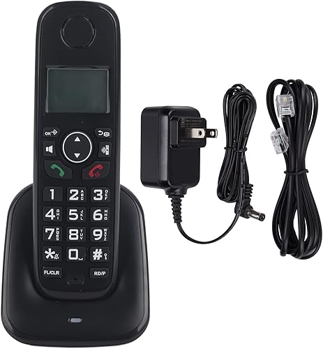 Miniatura 7 de ciciglow Teléfono inalámbrico para el hogar, compatible con 16 idiomas, pantalla LCD retroiluminada, identificación de llamadas/reenvío de llamadas,