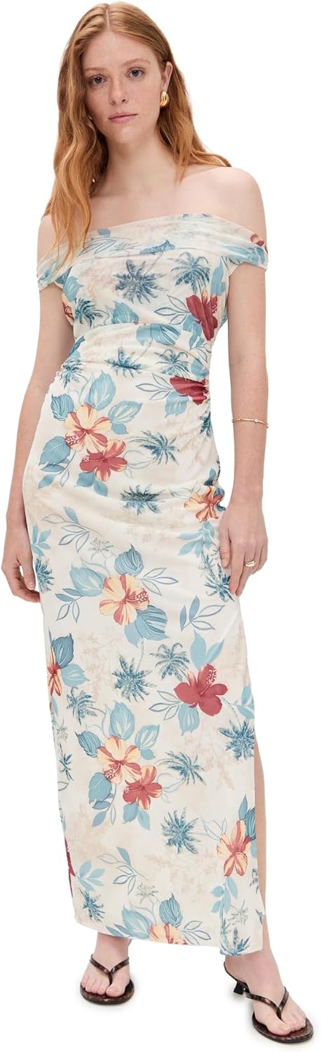 WAYF Women's Marina Ruched Midi Dress