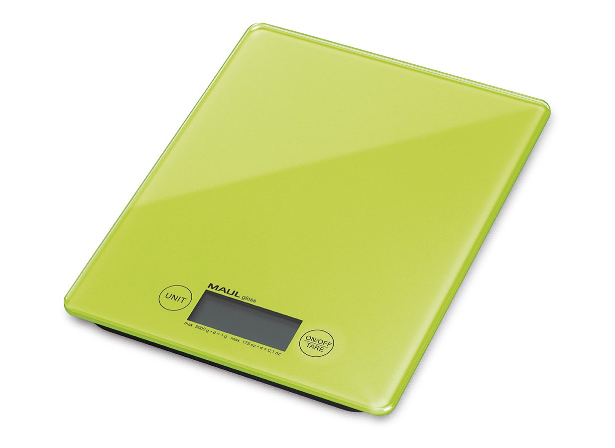 Letter Scales MAULgoal, Load Capacity 5000 g, 1 g Division, 160 x 30 x 200 mm, Light Blue