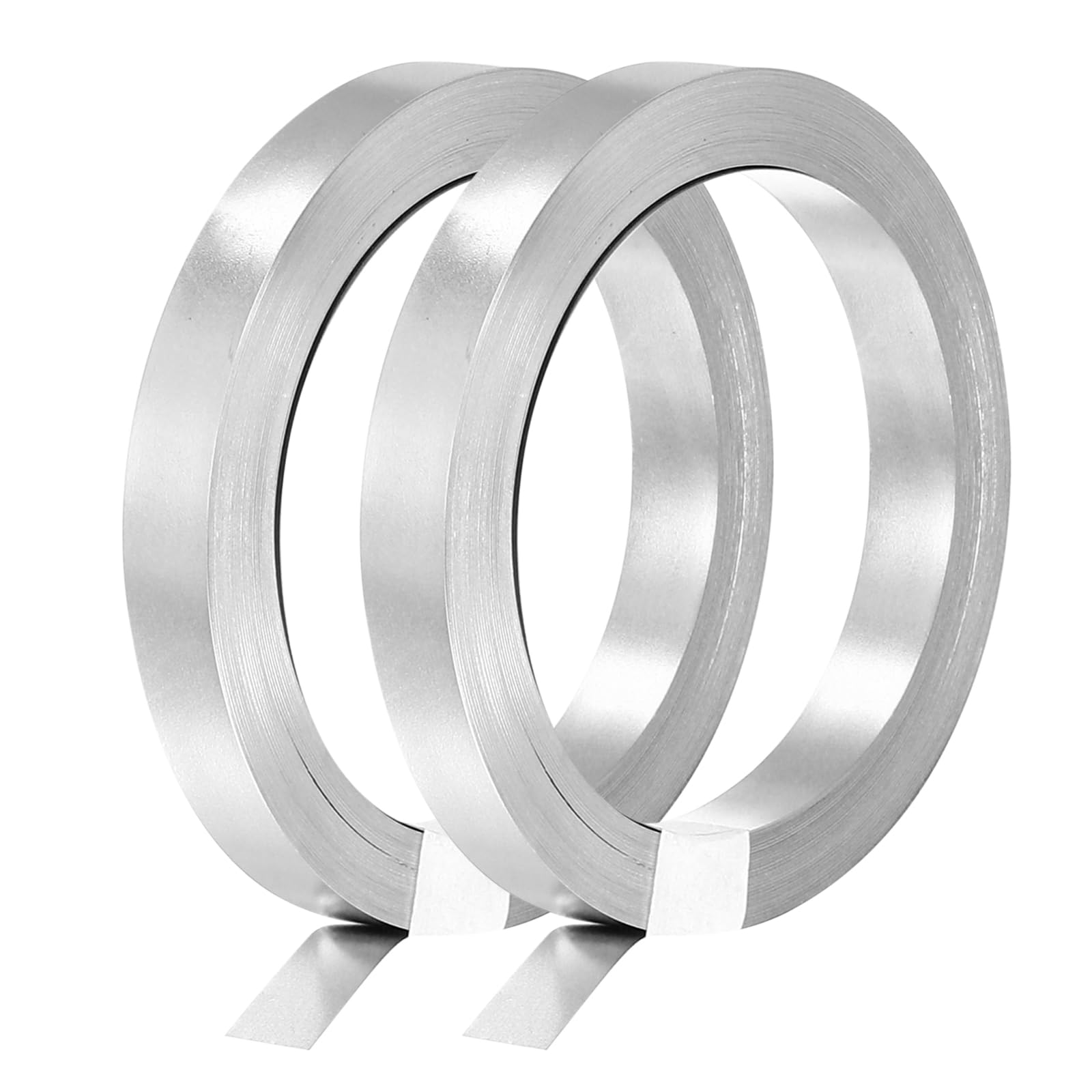 sourcing map 2 Roll 10 Meter Nickel-Plated Steel Strip, Connecting Plate Steel Tape for Battery and Spot Welding, 8x0.1mm(WxT)