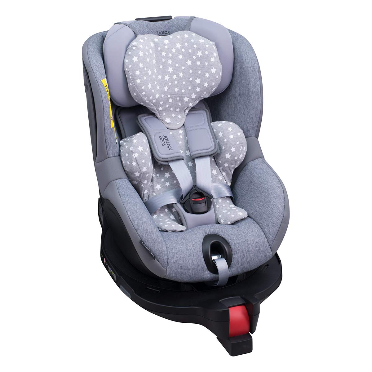 JYOKO KIDS Funda de algodón para reductor de silla de coche compatible con Romer Dualfix I-Size (White Star)