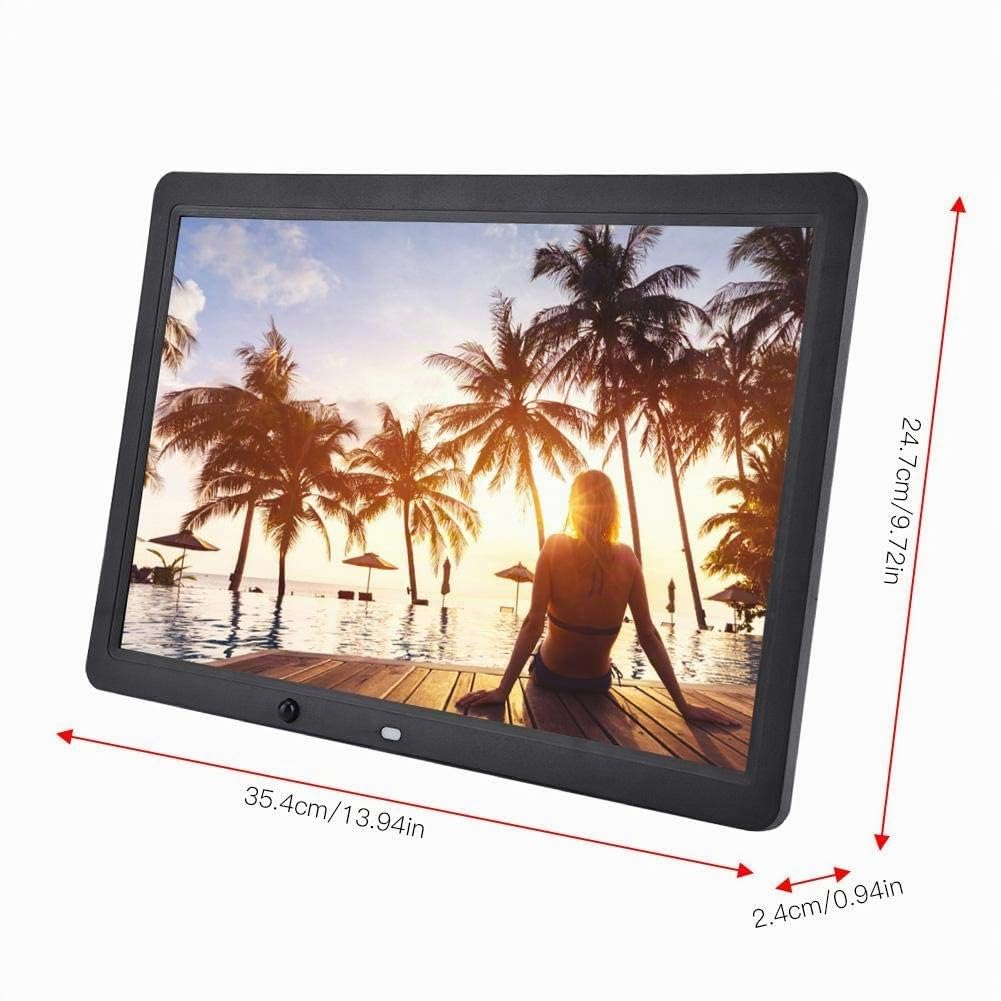 Cadre Photo Numérique 15.4 Pouces, Cadre Numérique IPS Ecran 1280 * 800,avec Télécommande et Capteur de Mouvement,avec Photo/Musique/Lecteur vidéo/Horloge/Calendrier, Prise en Charge USB