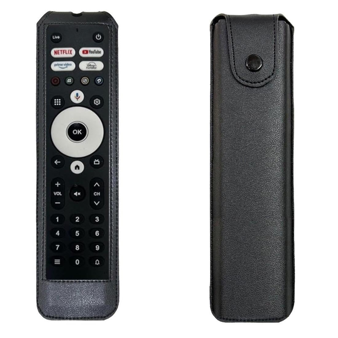 Zaoma Protective Case PU Leather Cover Holder Pouch Compatible for Airtel xstream IP TV Remote Control Suitable for Smart xstream IPTV Set Top Box - Black-picture-30
