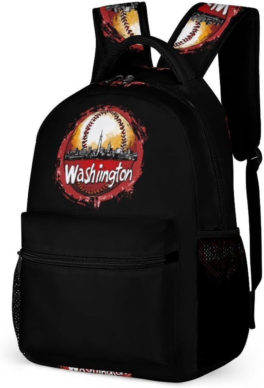 Baseball Fans Washington Laptop Backpack Lightweight Computer Bag Travel Daypack for Work Business