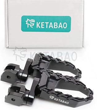 KETABAO Black CNC Wide BUZZ Front Foot Pegs Compatible with Tiger 800 ABS 13 14 Tiger Explorer ABS 12-17 14 15 16