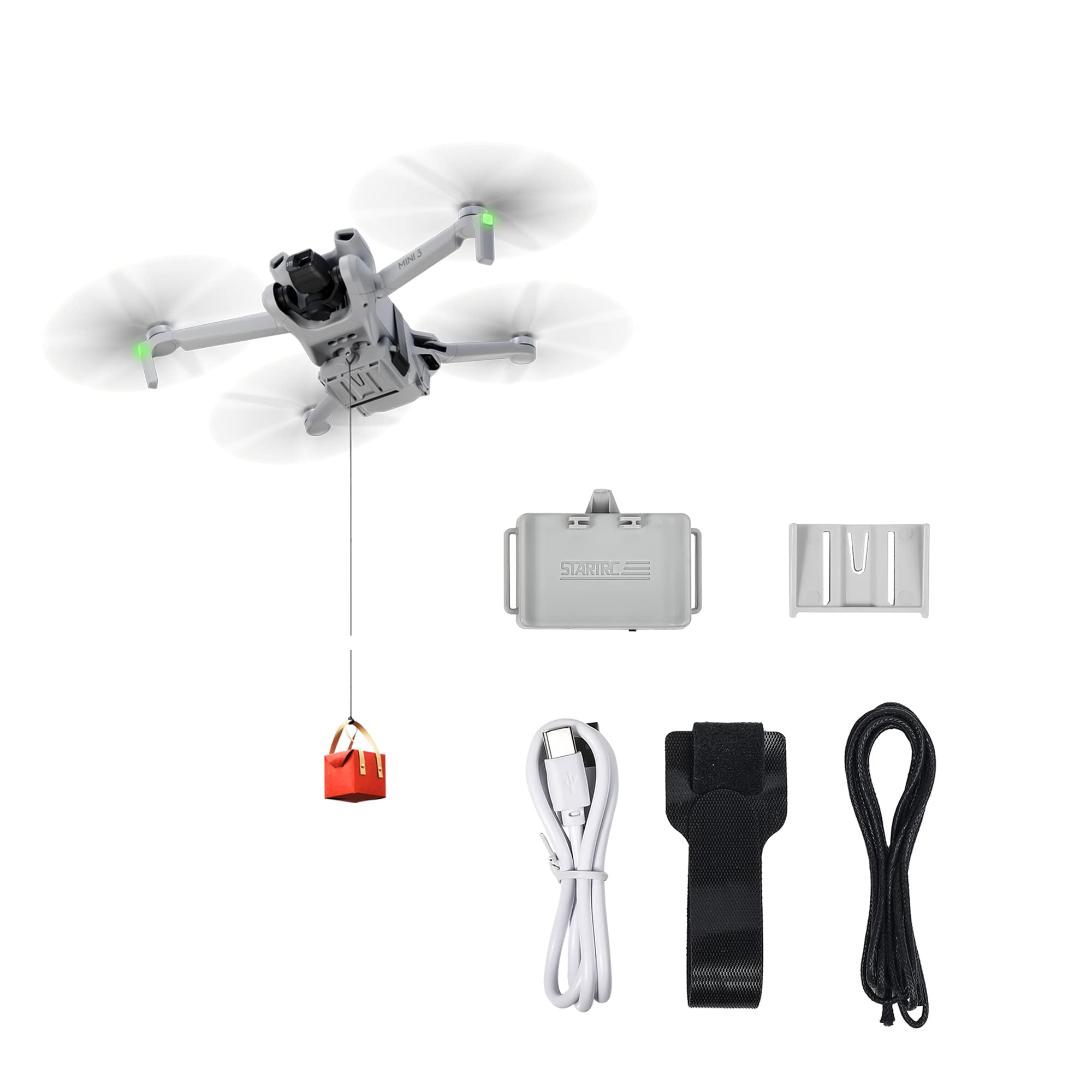 STARTRC System drona Airdrop do DJI Mini 3 Pro/ Mini 3/ Mini SE/ Mini 2/ Mini 2 SE, akcesoria, urządzenie do uwalniania ładunku/ dostawy/ transportu dla dronów DJI Mini Series