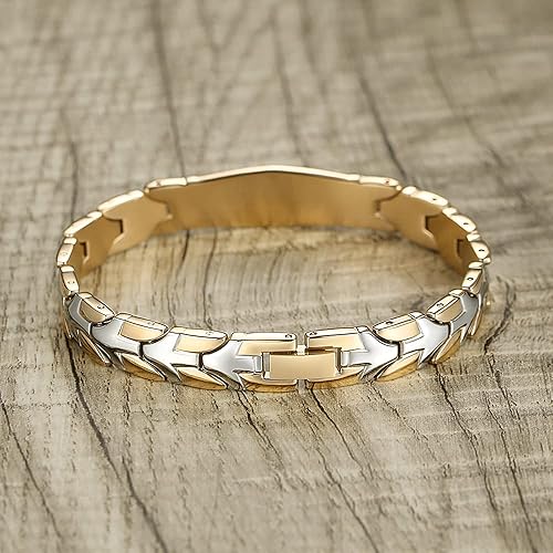 Miniatura 3 de LinnaLove Pulseras de alerta médica de pez volador para hombres y mujeres, pulseras médicas de acero inoxidable con grabado gratis, 8.5 pulgadas