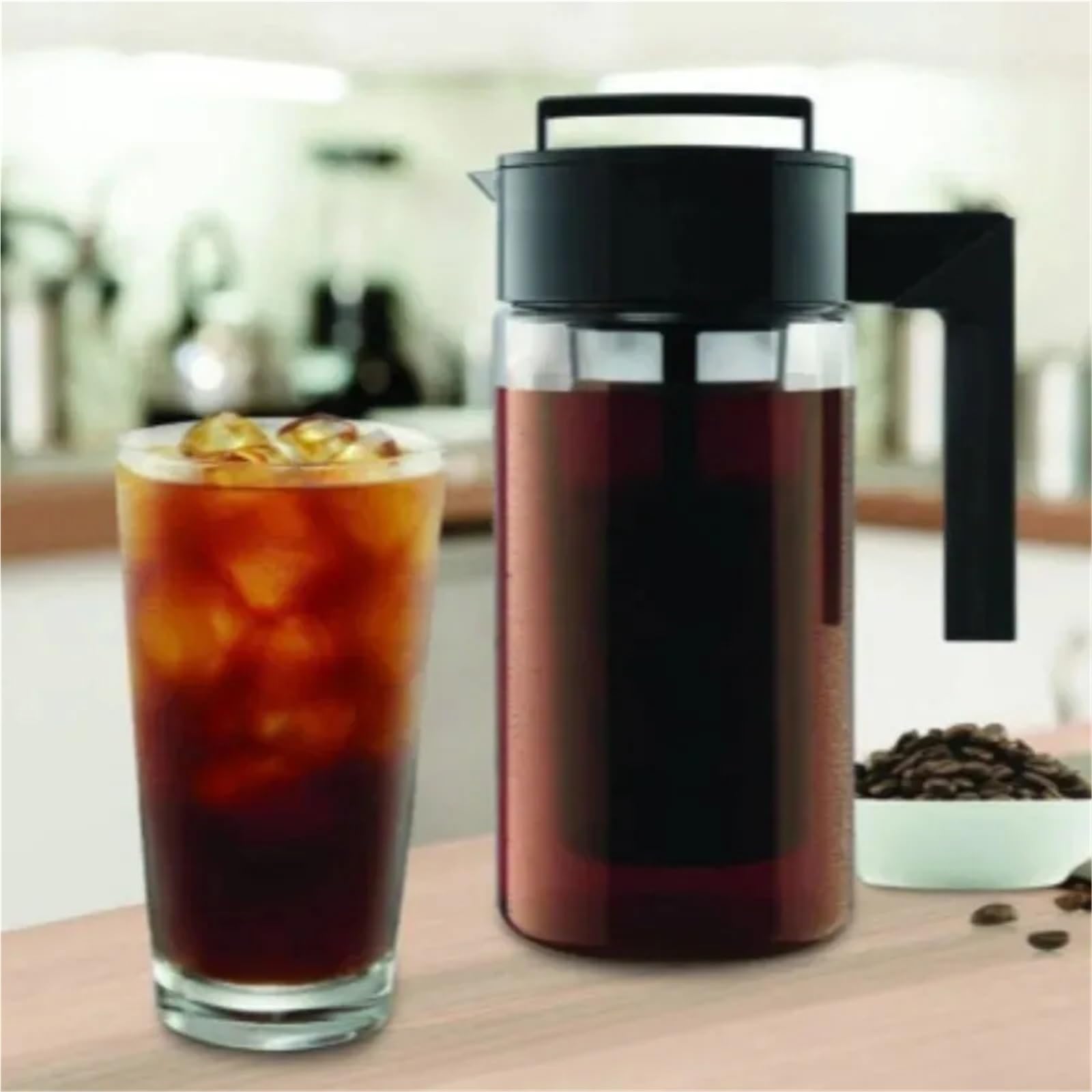 Cold Brew Kaffeekanne 1 Stück 900 Ml 1300 Ml 2000 Ml Cold Brew Iced Coffee Maker Mit Kaffeefilter Und Griff Eiskaffeekanne Cold Brew Teekanne für kaltgebrühten Kaffee(2000ml)