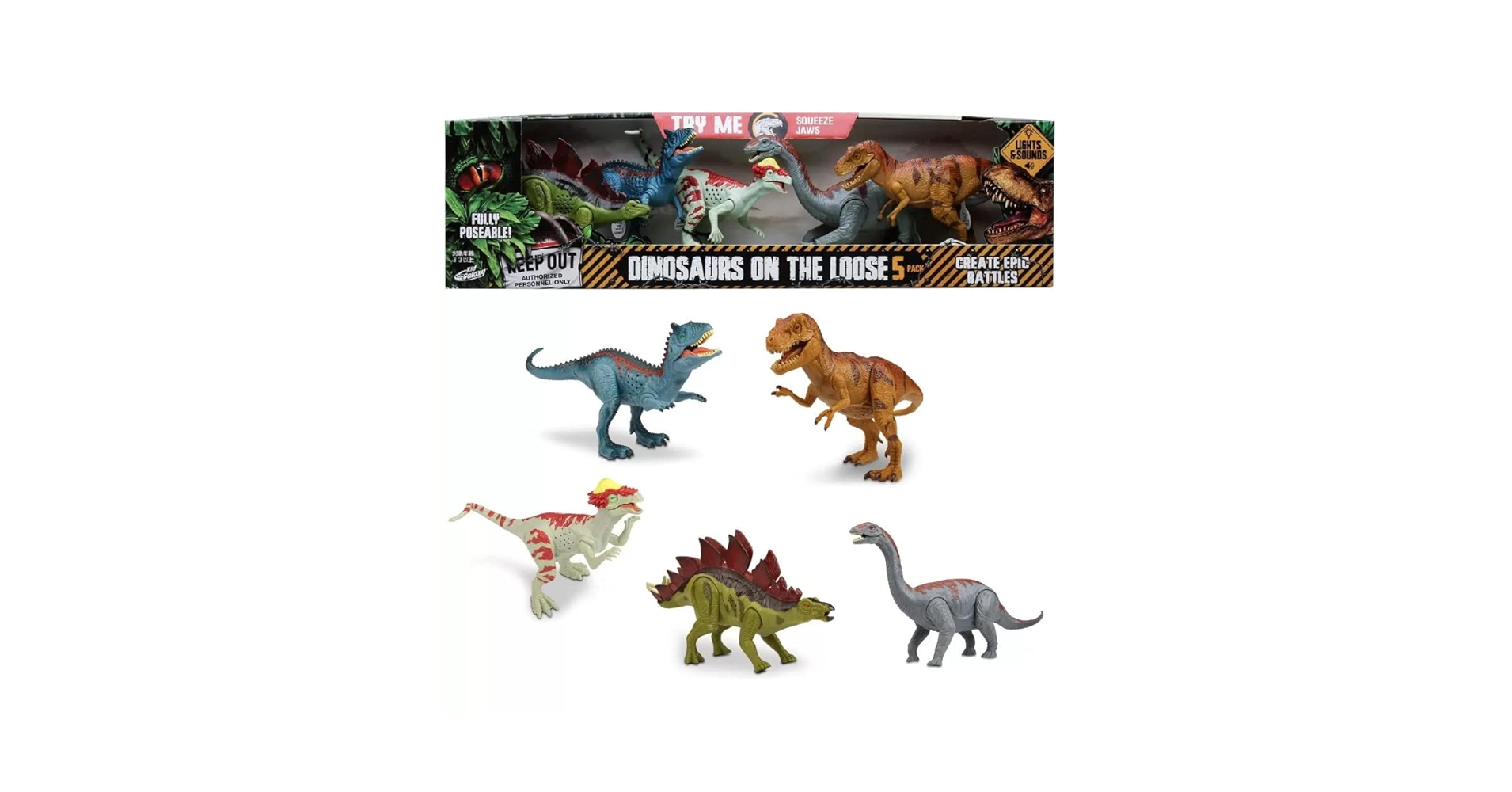Amazon.co.jp: ライト&サウンド付き 恐竜フィギュア5体セット
