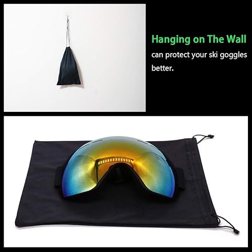 Miniatura 4 de Seaponer Bolsa protectora para gafas de esquí, bolsas de protección para gafas de nieve, máscara de esquí, funda protectora de microfibra suave, 4