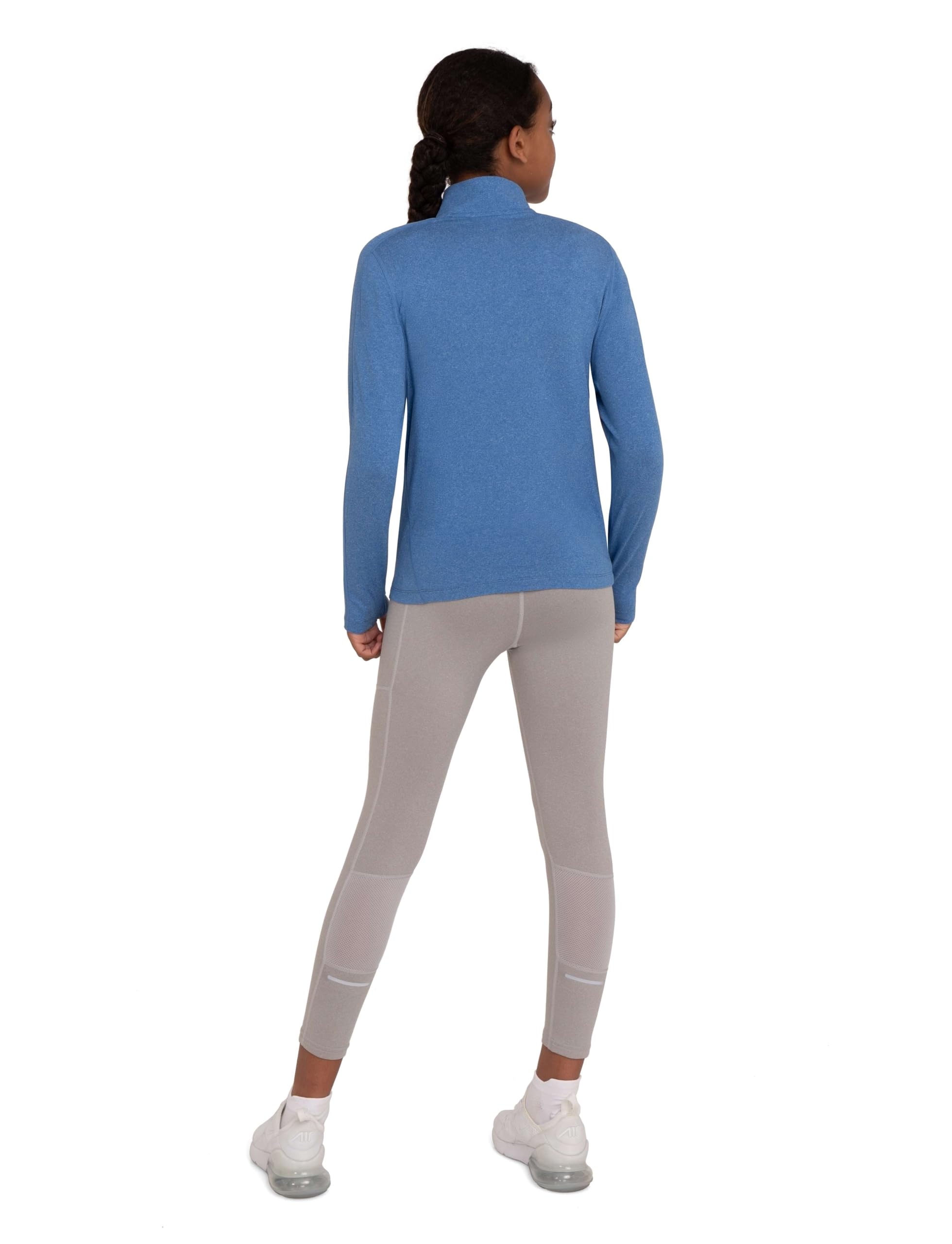 TCA Camiseta Manga Larga Lightweight Fusion Quickdry de Running con Media Cremallera para Niñas