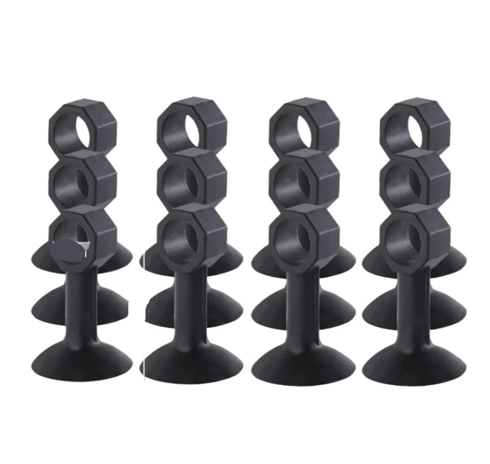 Maqddo Black-12 Pcs Weiche Silikon Tür Stopper Anti-Schaden Wand Schutz Saugnapf Griff Stoßstange Stumm Schützen Wände Möbel Beschläge For Wall(Black-12 Pcs)