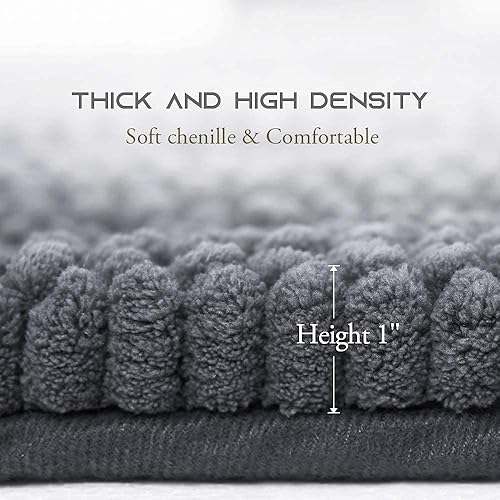 Vista 32 de NICETOWN Tapetes de baño antideslizantes (verde cáscara, 20 x 32 + 17 x 24 pulgadas)