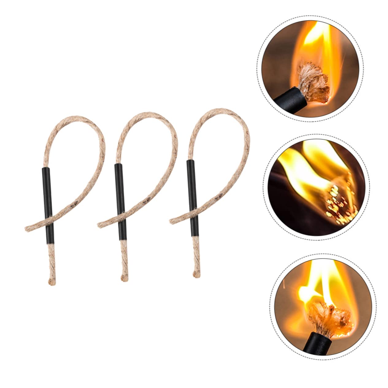 Abaodam 5 Sätze Bienenwachseil Docht Zum Campen Camping Feueranzünder Feuerstarter Überlebensfeuerstarterseil Feuerstartschnur Hanfseil 3 Stück * 5