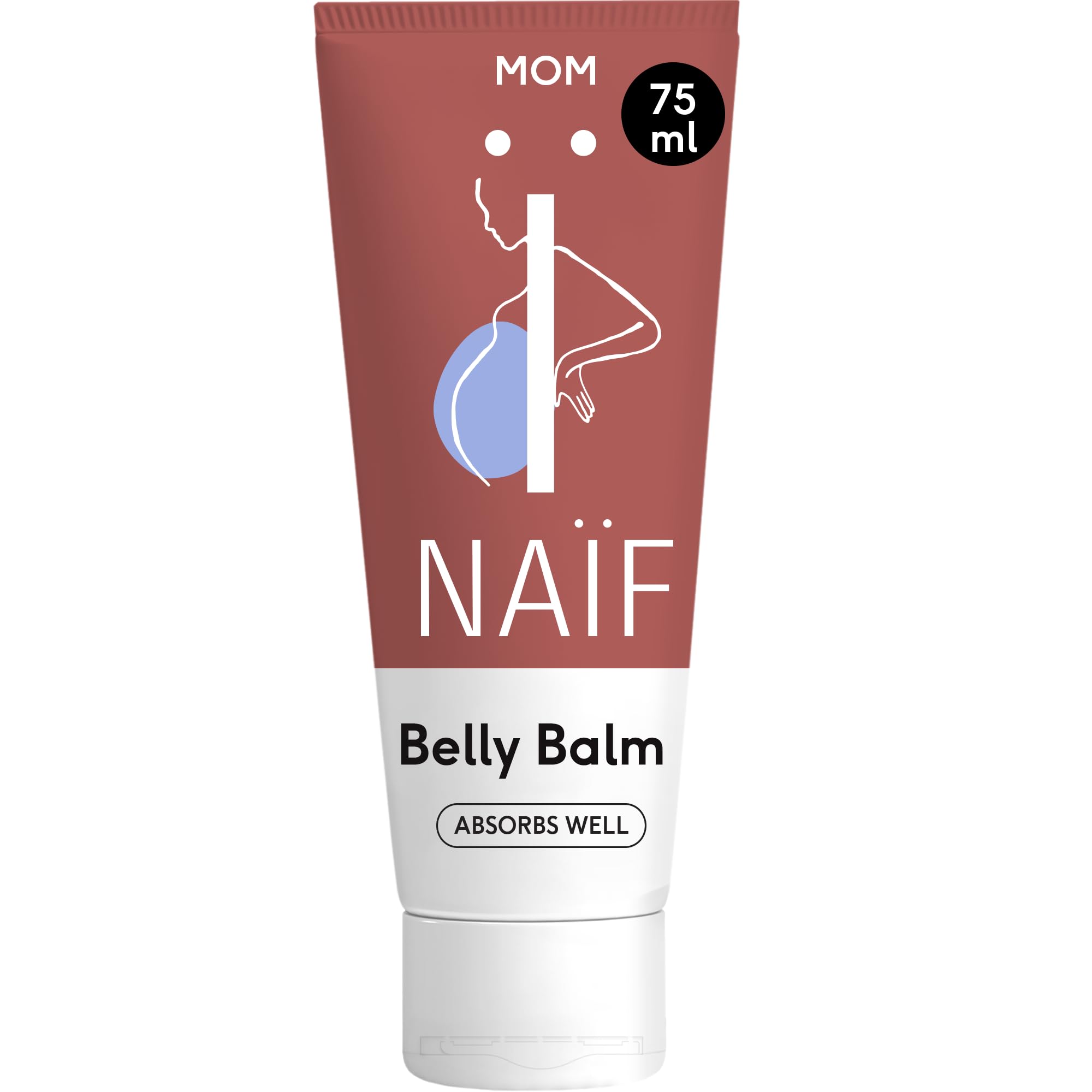 Naiwny - Odżywczy balsam na brzuch - dla kobiet w ciąży - bez mikroplastiku i oleju mineralnego, 75 ml