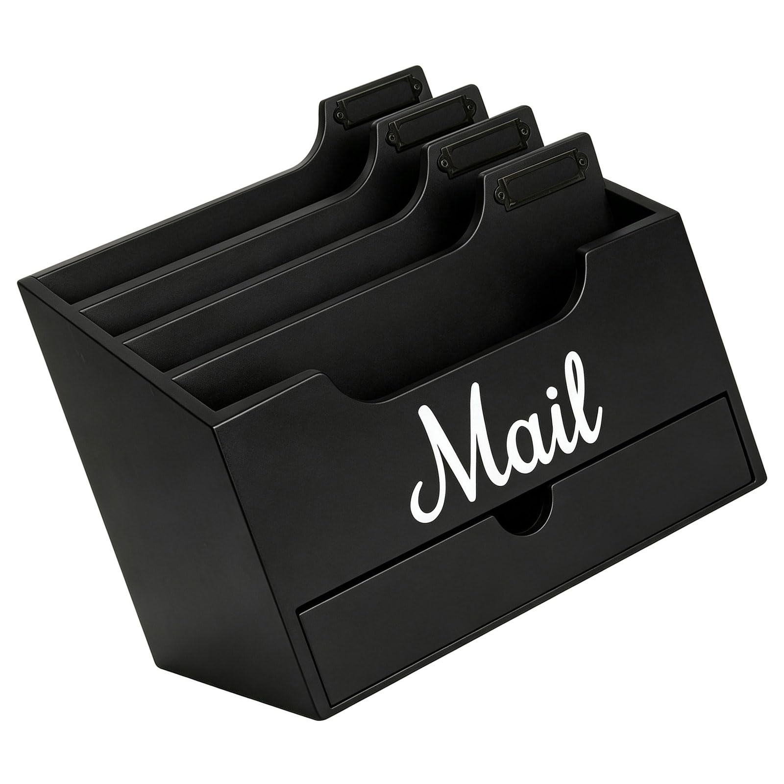 Schreibtisch Organizer aus Holz mit Schublade, abgestufter Postsortierer für Briefe, Stifte, Notizbücher, Schreibtisch Aufbewahrung für Zuhause, Arbeitszimmer, Notebook Organizer, kleine Poststation