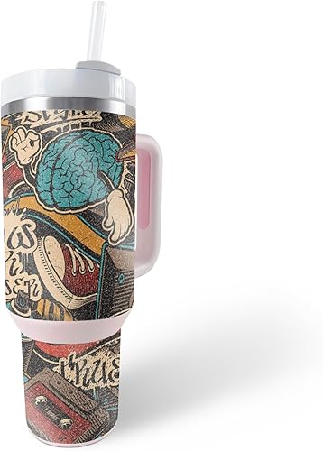 MightySkins Skin - Vaso de vinilo compatible con Stanley The Quencher H2.0 FlowState de 40 onzas Puppy Fall Funda protectora de vinilo duradera y