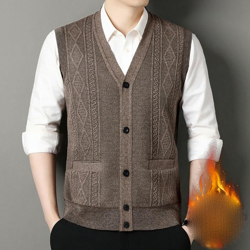 Pull sans manches homme en tricot épais chaud doux pour l'automne