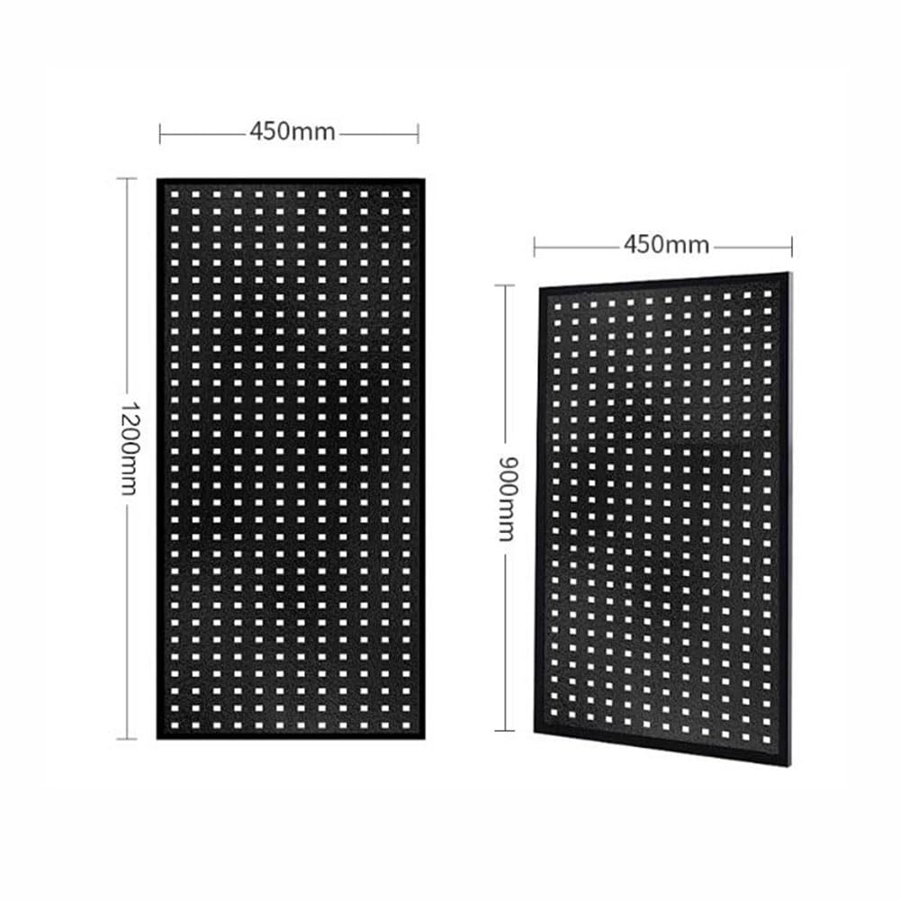Metalowe panele organizera do tablic - narzędzie do sterowania ścianą tablica do przechowywania do garażu, warsztatu i stołu warsztatowego - trwała czarna 45 x 120 cm akcesoria sprzętowe