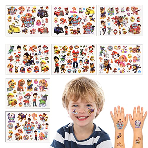 Tatouages Temporaire pour Enfants, 8 Feuilles Tatouages Temporaires Garçon, Imperméable Tatouage Enfant, Enfants Tatouages Temporaires, Cadeaux de Décoration de Fête de Tatouages Fille (A) Cover