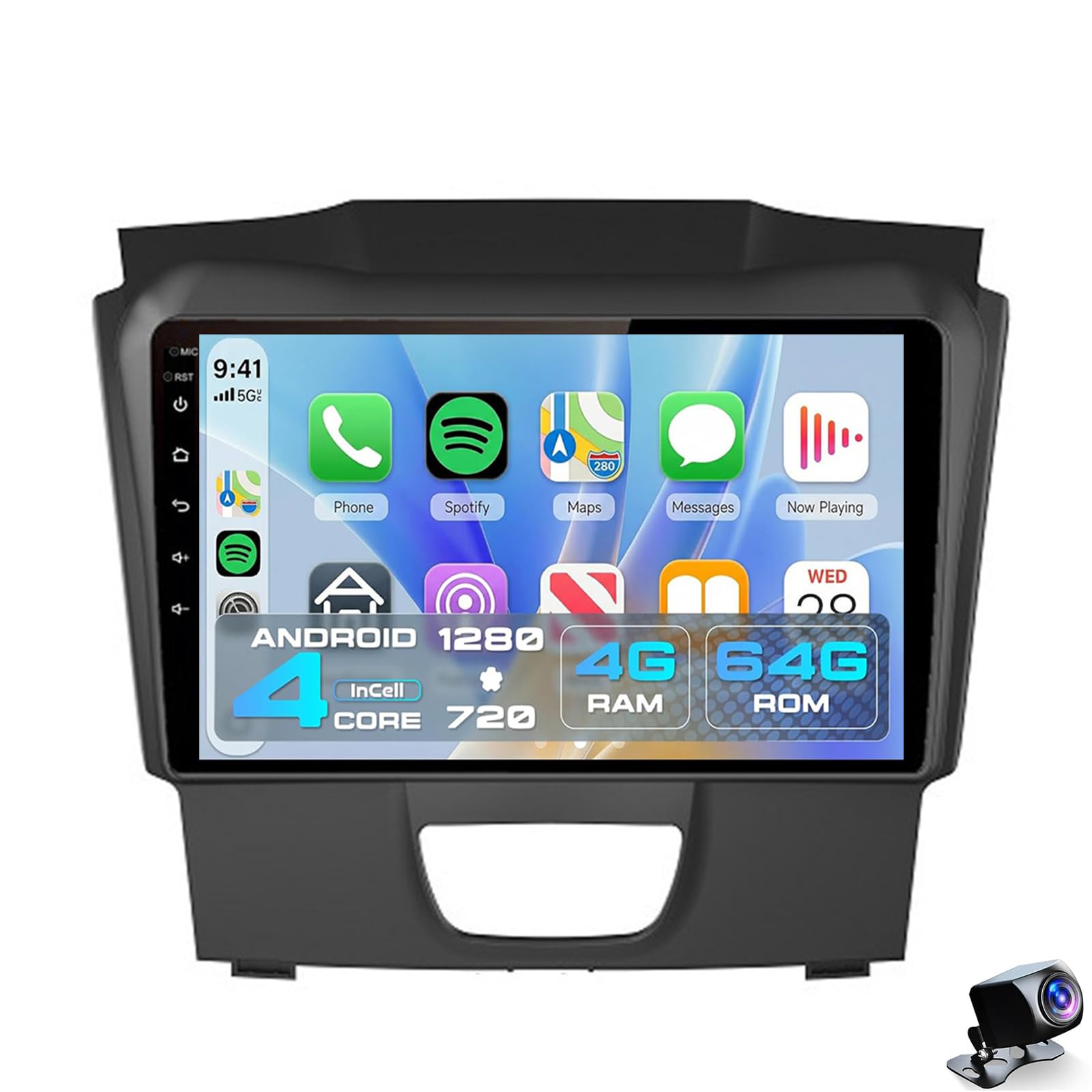 Android 15 Car Stereo for Isuzu D-max 2015-2018 with Wireless Carplay Android Auto 9 inch Touchscreen GPS Navigation Radio WiFi Bluetooth SWC AM FM RDS DSP AHD Backup Camera(Color:8CORE 8+256G)