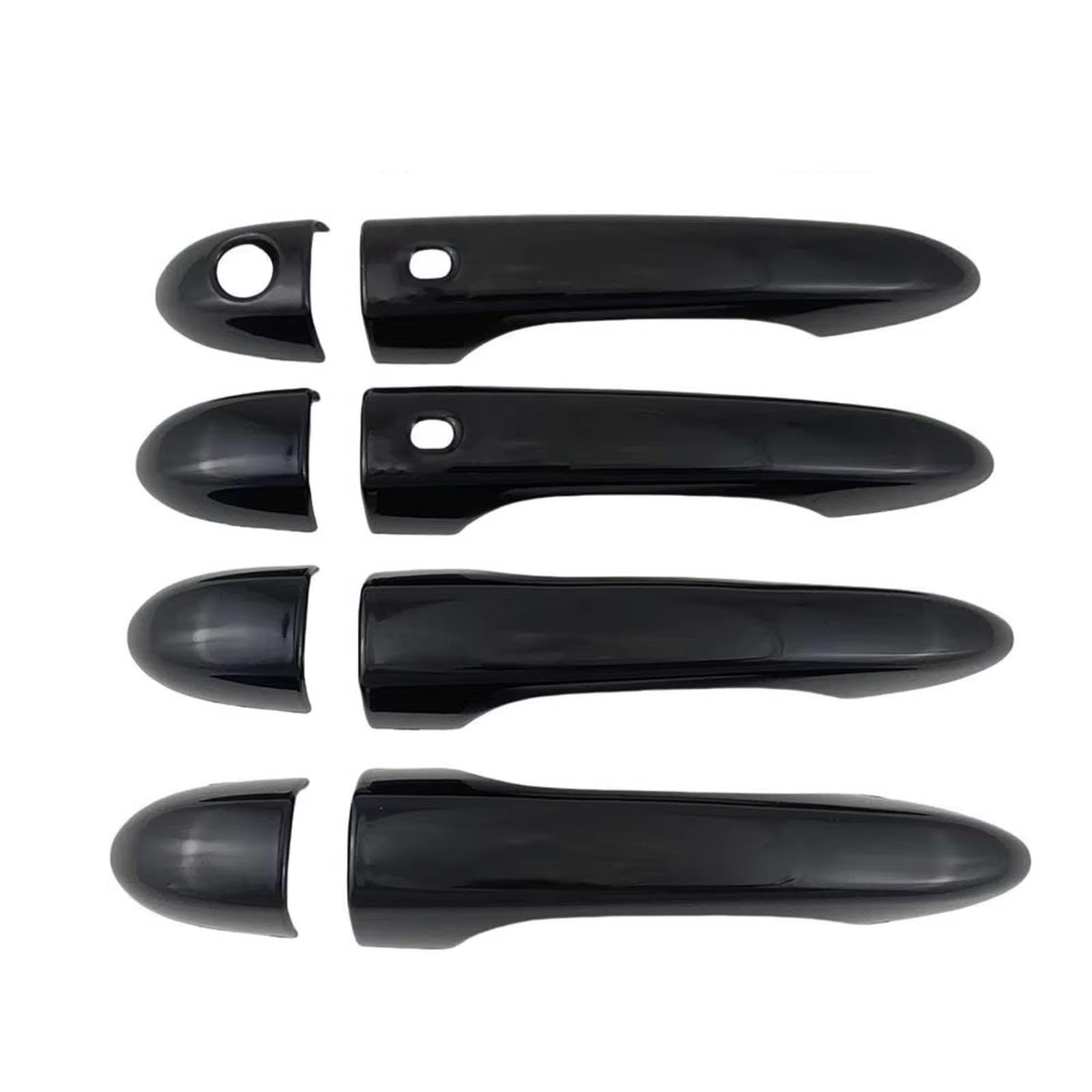 FVOIRSS Outer Door Handle Compatible with Maserati for Quattroporte 2013-2024 Car Exterior Door Handles Covers Decoration Sticker Trim Protector Styling(Black,2 Smart)