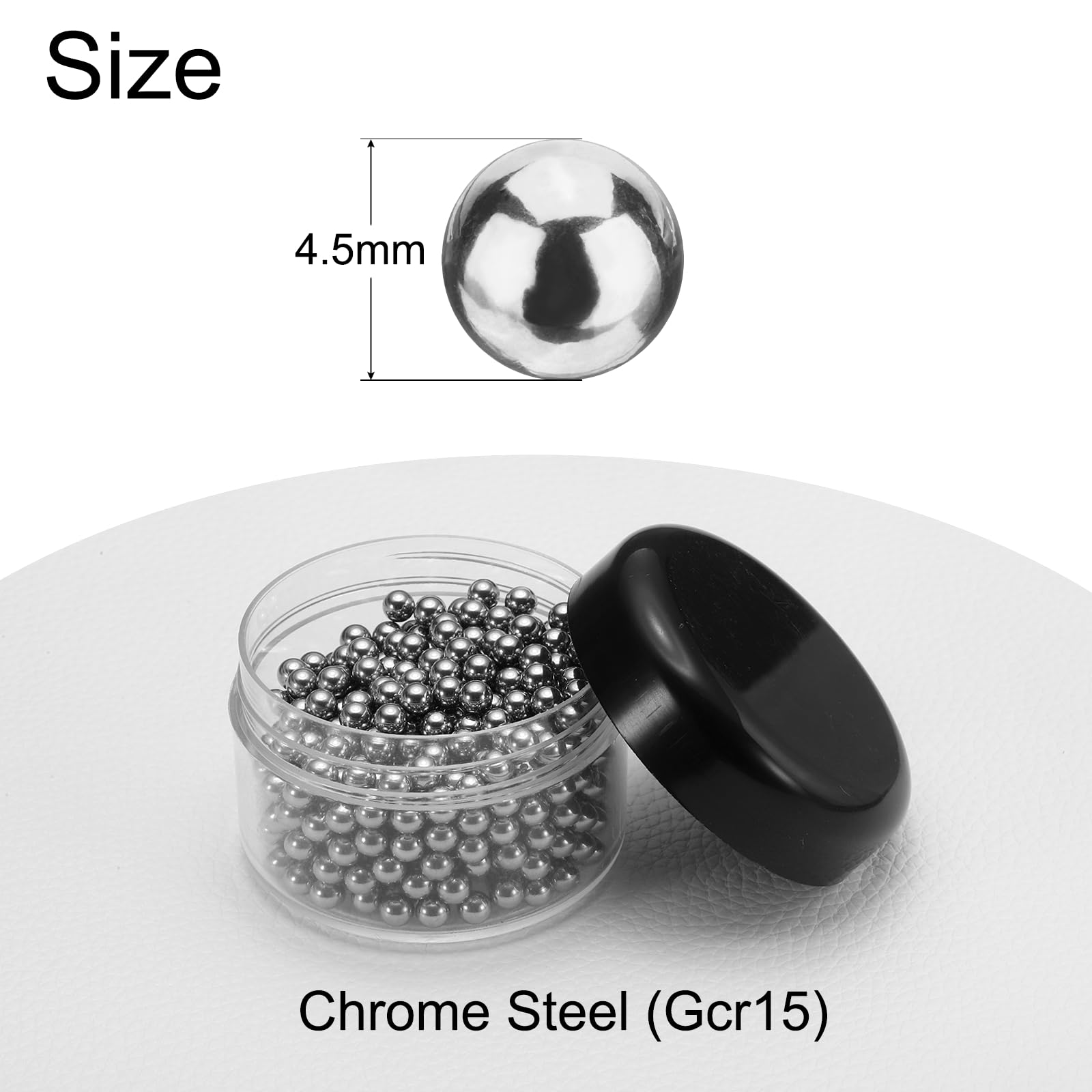 sourcing map Lot de 500 billes de roulement G50 de précision en acier chromé - 4,5 mm