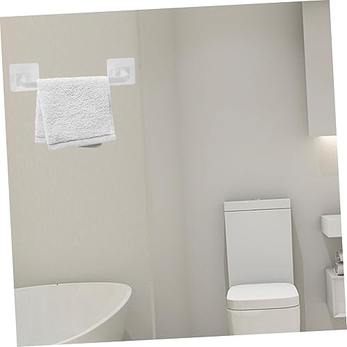 Miniatura 6 de Alipis Toallero de trapo, toallero blanco con ventosa, toallero con ventosa, barra de toalla de pared, barra de toalla autoadhesiva, toallero