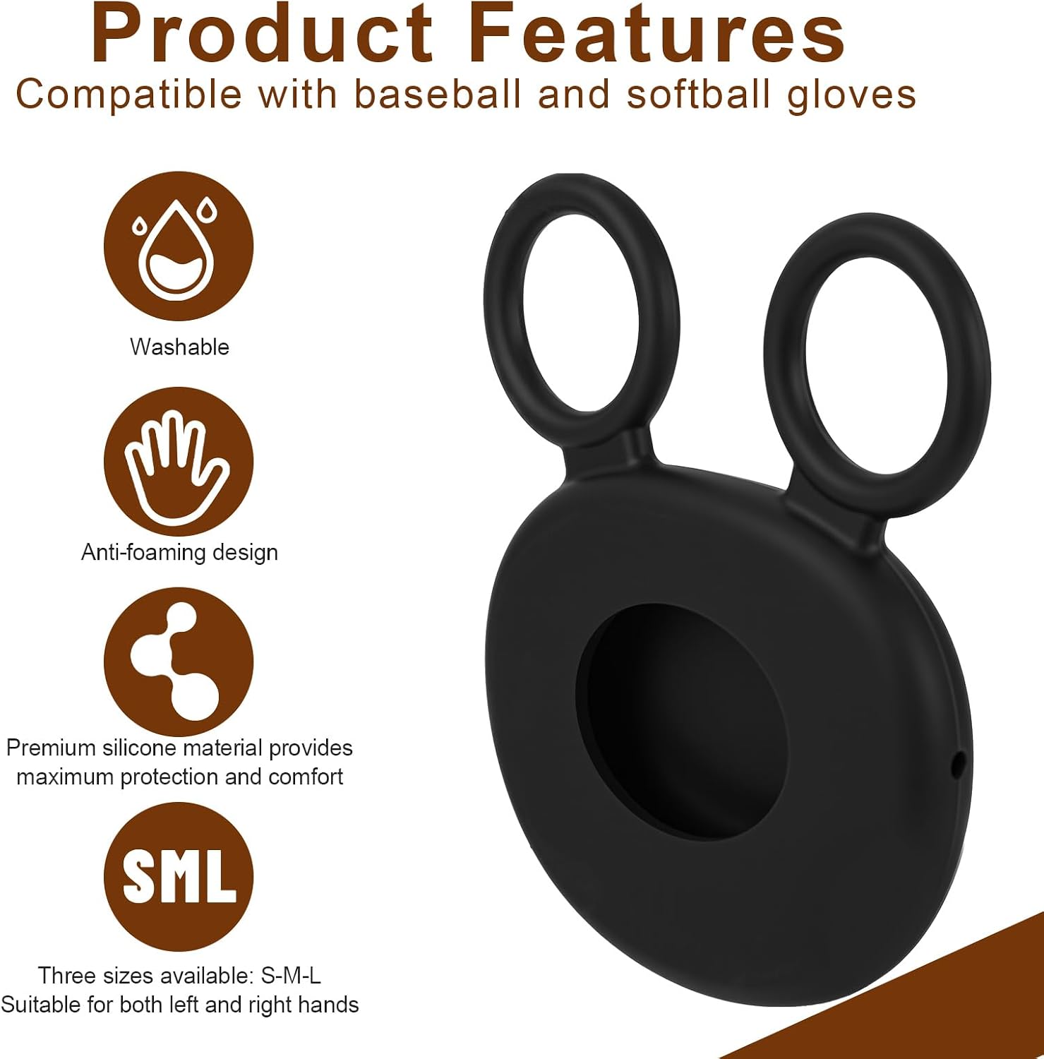 Palm Protector for Baseball & Softball, Silicone Thumb Guard Shield Shock Pad Absorbing Training Aid Glove Padding Accessory for Youth & Adult Infielder Catcher Hockey Players image 3