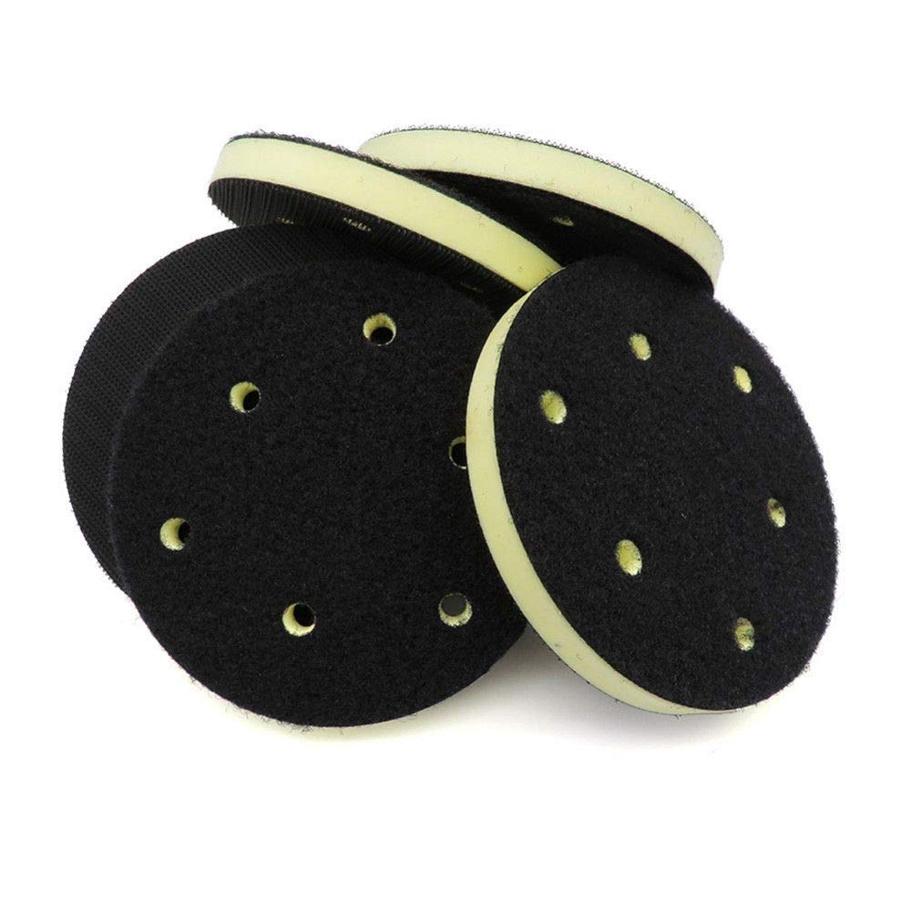 5PCS Almohadilla de interfaz de espuma de PU 5"125MM 6-Hole Densidad media Gancho y bucle Lijadora Almohadilla de respaldo Almohadilla de pulido Herramientas eléctricas Piezas