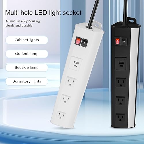 Miniatura 4 de Luces LED para debajo del gabinete con tomas, luces blancas de 6000 K brillantes debajo de la encimera para cocina, banco de trabajo, oficinas,