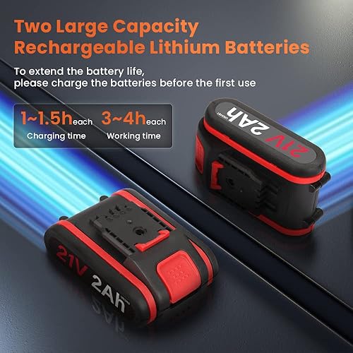 Miniatura 5 de Anbull Tijeras de podar eléctricas, tijeras de podar eléctricas profesionales inalámbricas con 2 piezas de reserva recargable de litio de 2 Ah,