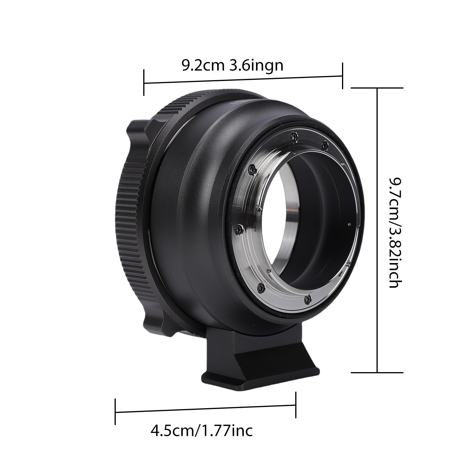Adaptateur D'objectif PL vers Monture E, Convertisseur D'objectif Cinéma en Aluminium avec Support de Trépied Amovible, Cales en Acier Inoxydable – Compatible avec Les Caméras
