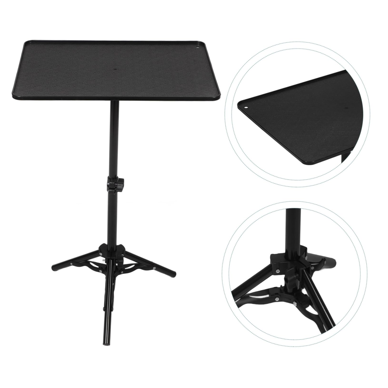SUPVOX Staffa per Proiettore Treppiede in Lega Nera, Regolabile 32-60cm, Stabile e Salvaspazio, per Tavolini da Letto e Scrivanie,