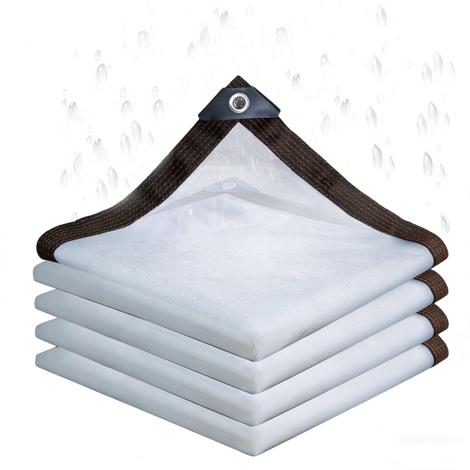 Lona impermeable resistente para invernadero de 8 x 24 pies, cubierta de plástico para exteriores con ojales, ideal para valla de patio, protección contra la lluvia, gallinero, hoja de suelo