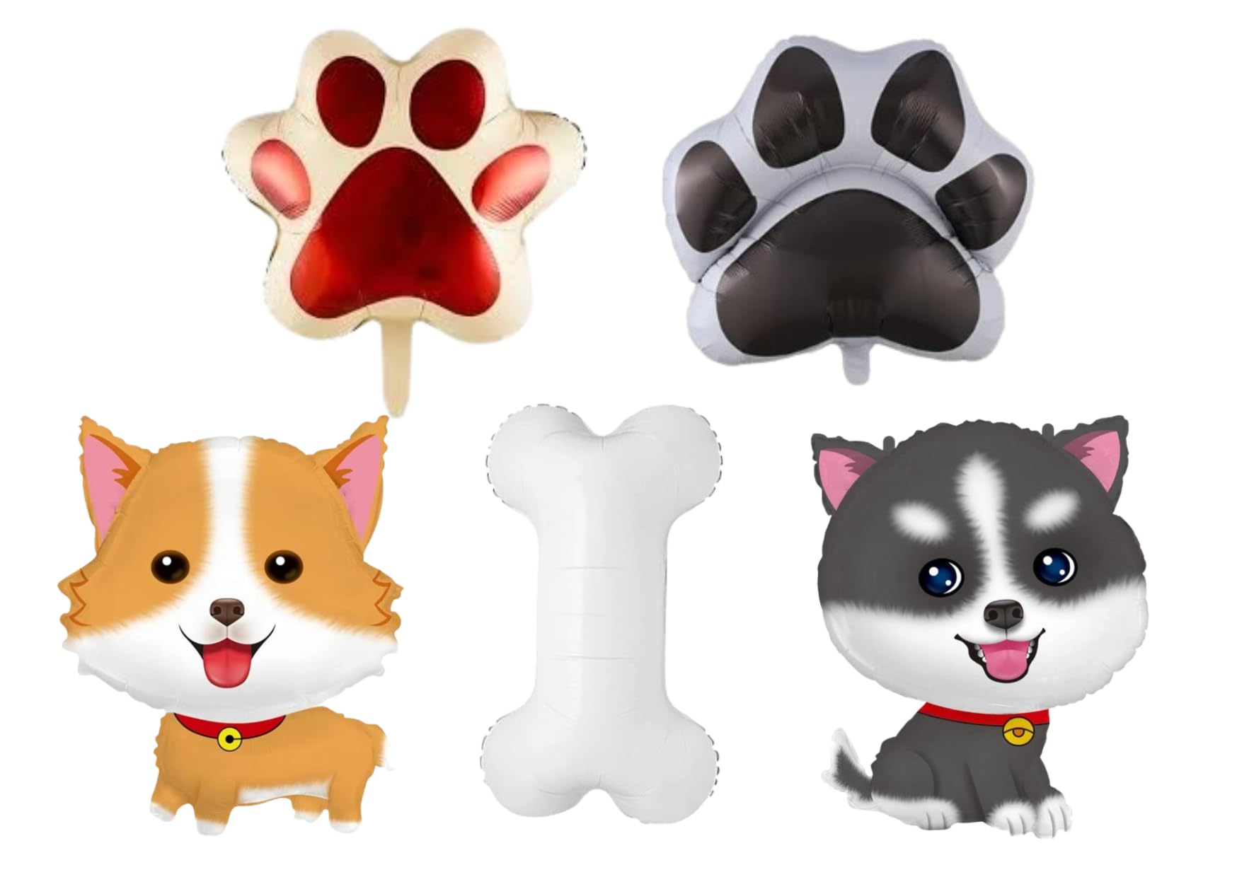 Dog Birthday Theme Foil Balloon Set for Pet Birthday Party Decoration | Puppy Dog, Paw Print & Bone Shape Balloons Combo (Pack of 5)-image-24